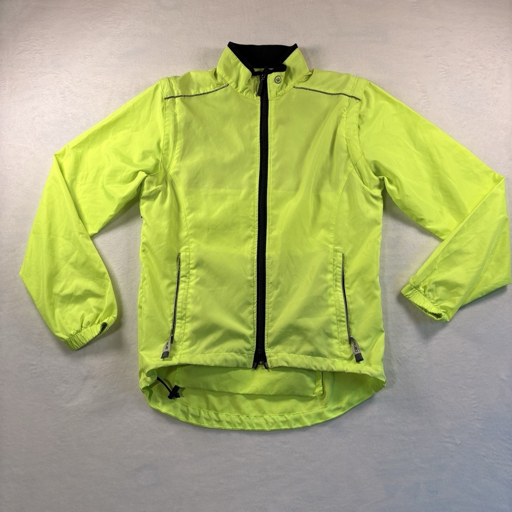 Canari Cycling Jacket Vest Mens Small Hi Vis Yellow Convertible Lightweight